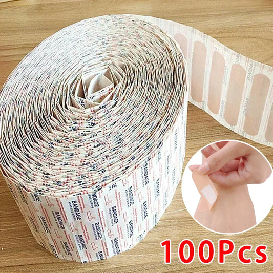 50/100Pcs Waterproof Breathable Cushion Adhesive Plaster Wound Hemostasis Sticker Band First Aid Medical Gauze Bandage band,…