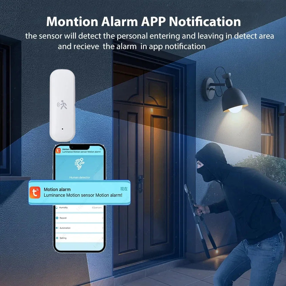 Zigbee 10G MmWave Radar Motion Sensor Human Detector with Illuminance Temperature Humidity Sensor Support Tuya Zigbee2MQTT -…