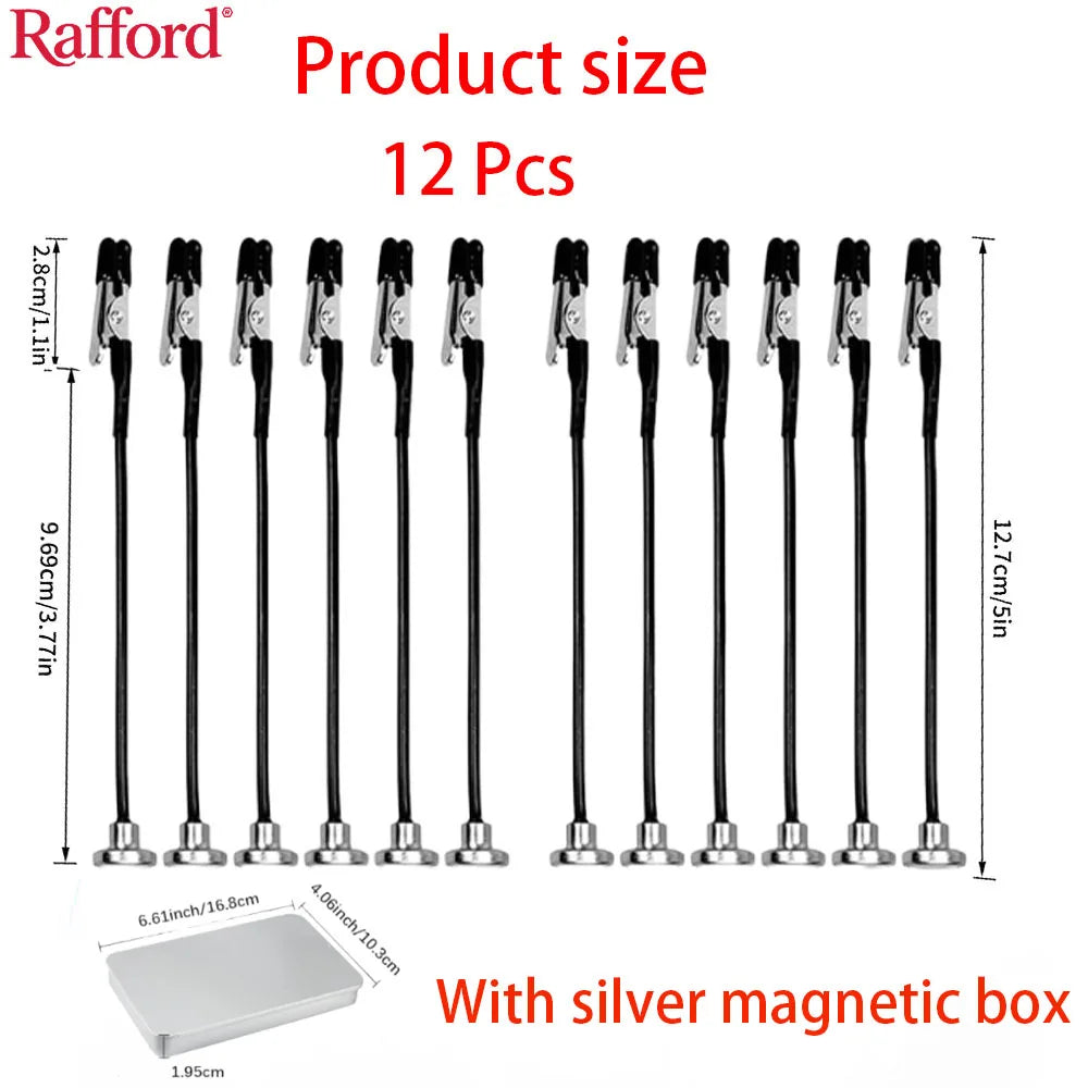 Rafford 12Pcs Bendable Model Painting Alligator Clip Sticks Rubber Tips + Metal Magnetic Base - for Airbrush, Hobby Model Pa…