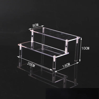 1-5 Tier Acrylic Display Stand Clear Display Riser Rack for Cupcake Perfume Doll Décor Organizer Amiibo Funko POP Figures DC…