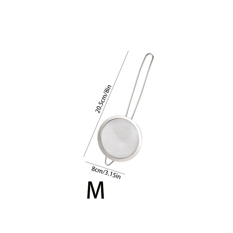 3pcs Stainless Steel Fine Mesh Strainer With Sturdy Handle And Hook, Colander Sifter For Juice Soy Milk, Kitchen Tools - ima…