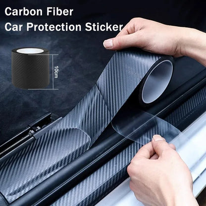 Nano Carbon Fiber Car Sticker Paste Protector Strip DIY Automotive Protective Film Auto Door Sill Side Mirror Anti Scratch T…