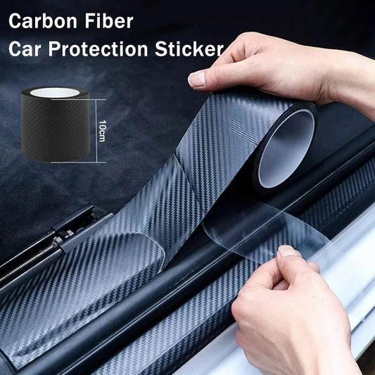 Nano Carbon Fiber Car Sticker Paste Protector Strip DIY Automotive Protective Film Auto Door Sill Side Mirror Anti Scratch T…