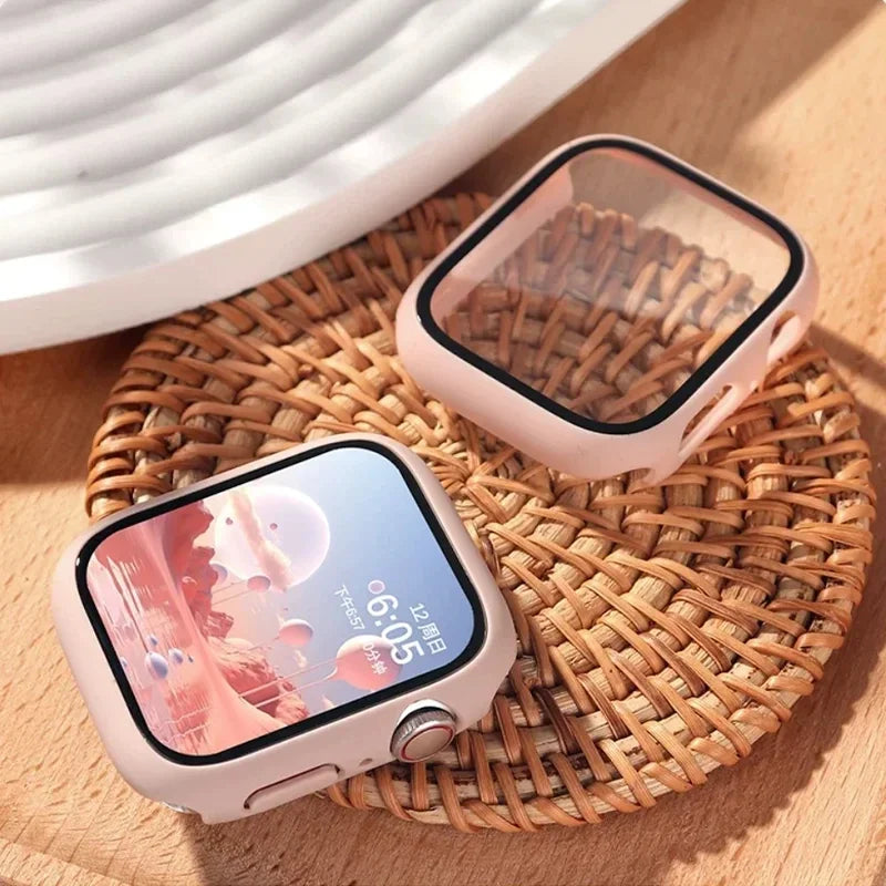 Tempered Glass+Cover For Apple watch Case 45mm 41mm 44mm 40mm 42mm Screen Protector Apple Watch Accessories serie 9 4 5 6 SE…