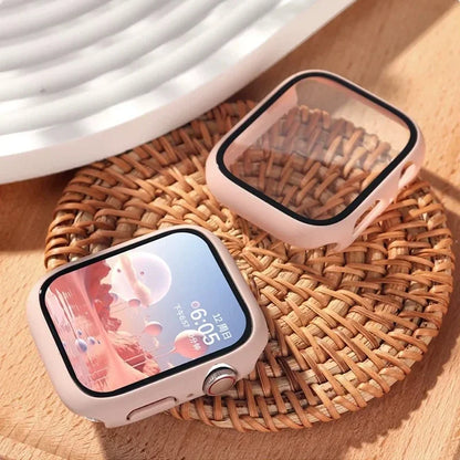 Tempered Glass+Cover For Apple watch Case 45mm 41mm 44mm 40mm 42mm Screen Protector Apple Watch Accessories serie 9 4 5 6 SE…