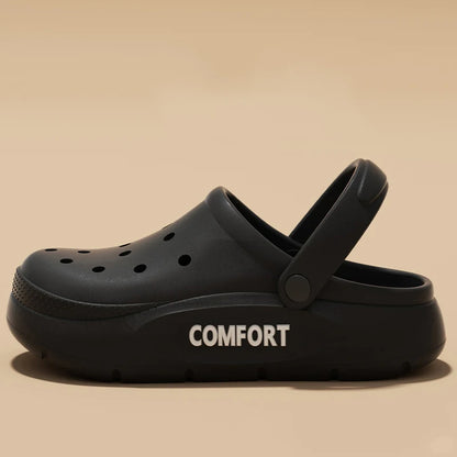 Women's Men's Slippers Summer Anti-Slip Couple Hollow Covered Toe Indoor Outdoor Casual Thick Bottom Sandals for Home Adults…