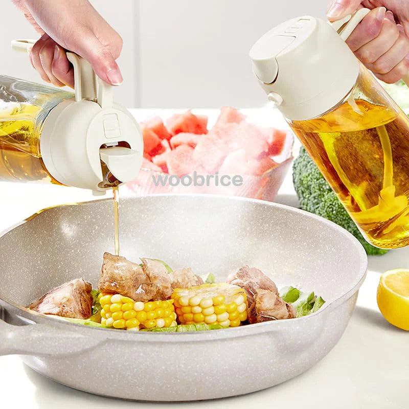 2in1 Kitchen Spray Oil Dispenser Oil Sprayer Polisher Or Only Brush Spray for Air Fryer Salad Grilling Roasting Cooking Kitc…