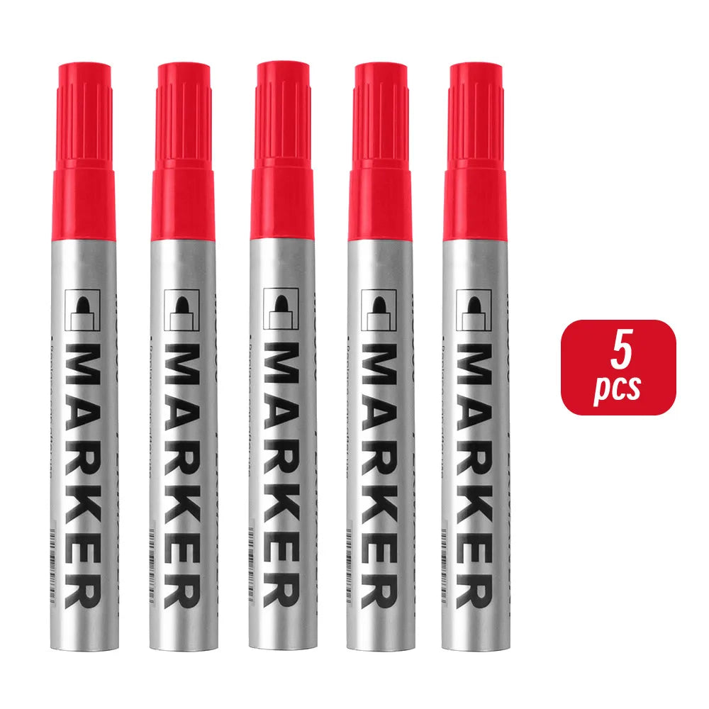 Permanent Paint Marker Pen Waterproof Black Pen for Tyre Oily Markers Quick Drying Signature Pen Stationery Supplies - image…