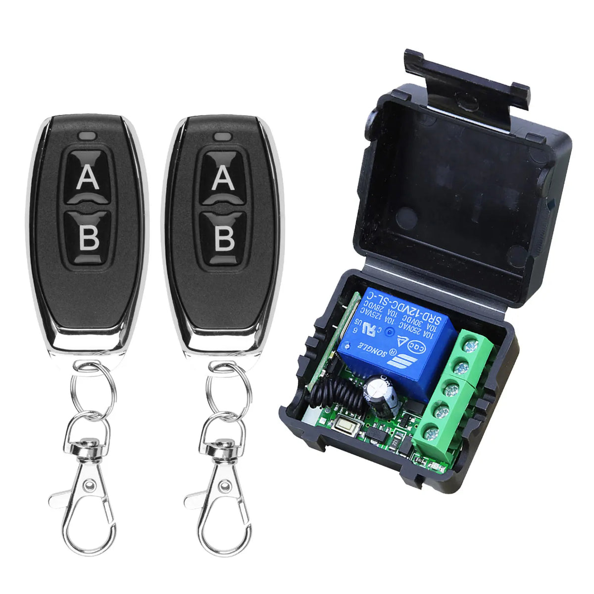 10A Relay Receiver Mini Module Remote Control f 433Mhz Universal Gate Remote Control Switch DC 12V or Gate LED Garage Door -…