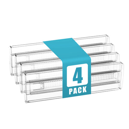 Drawer Dividers 4/6/8/12 Pack, Plastic Drawer Dividers for Baby Clothes, Kitchen Cutlery and Office Storage, Easy to Install…