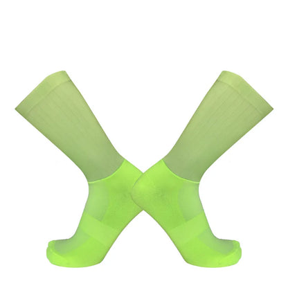 Aero Cycling Summer Anti Socks Whiteline Slip Silicone Socks Men Bicycle Sport Running Bike Socks Calcetines Ciclismo - imag…