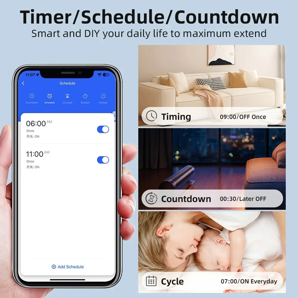 Work With Tuya app Mini 16A WiFi Switch Smart Life App 2 Way Control Smart Home Automation Module Interruptor Alexa Google H…