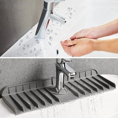 Silicone Faucet Mat Dish Soap Sponge Holder Sink Kitchen Countertop Drying Mat Bathroom Kitchen Sink Splash Guard Drain Pad…