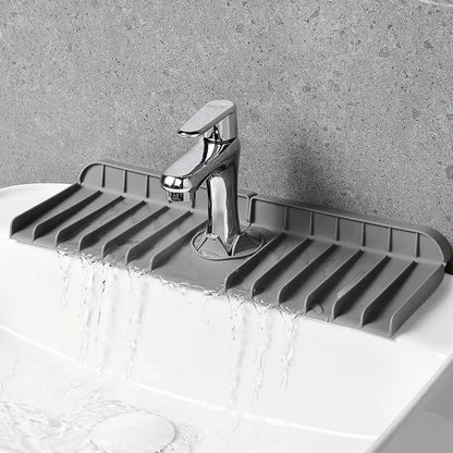 Silicone Faucet Mat Dish Soap Sponge Holder Sink Kitchen Countertop Drying Mat Bathroom Kitchen Sink Splash Guard Drain Pad…