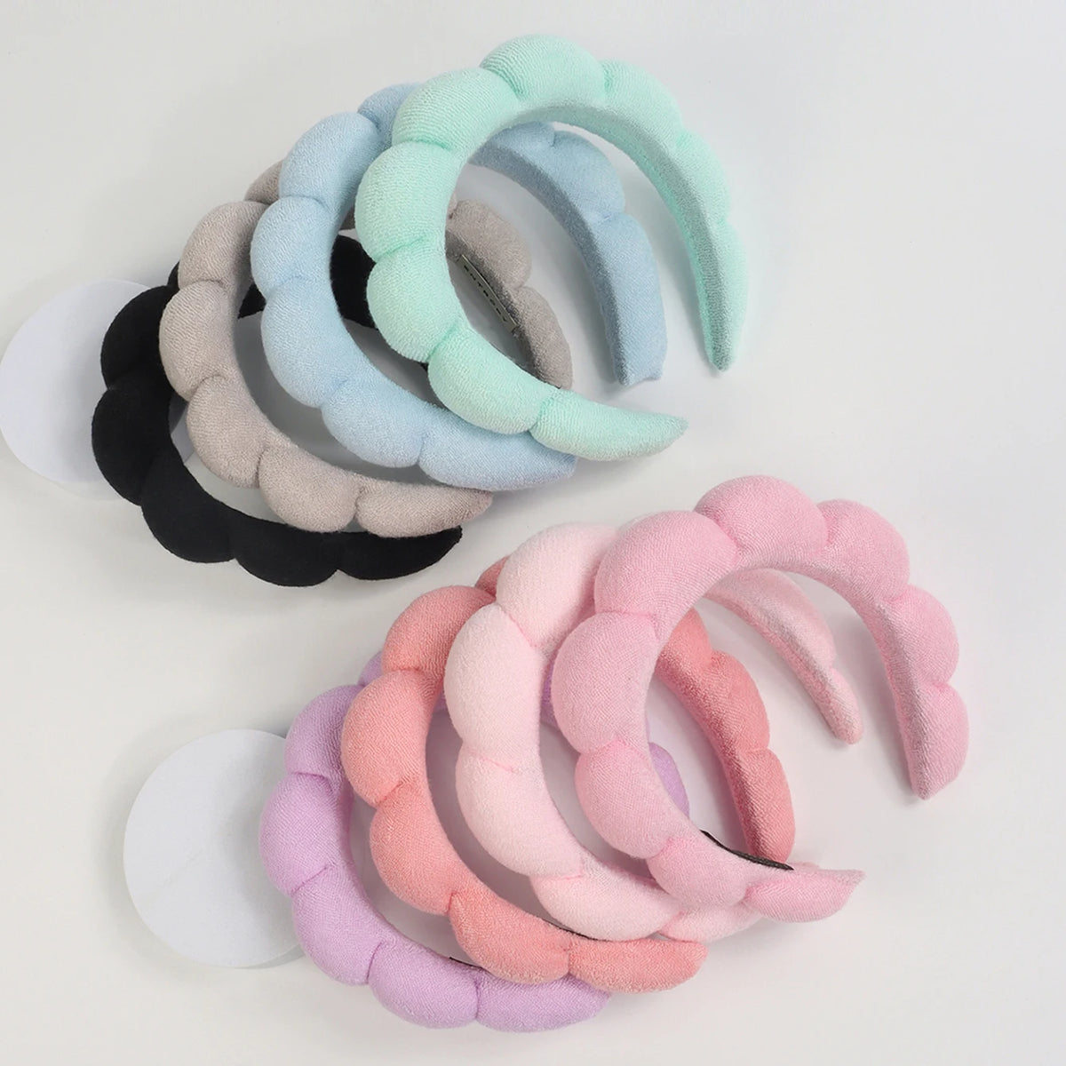 1/3Pcs Fashion Microfiber Washing Wristbands Scrunchies Puffy Headband Spa Bubble Headband for Washing Face Makeup Shower Sk…