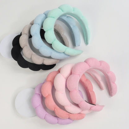 1/3Pcs Fashion Microfiber Washing Wristbands Scrunchies Puffy Headband Spa Bubble Headband for Washing Face Makeup Shower Sk…