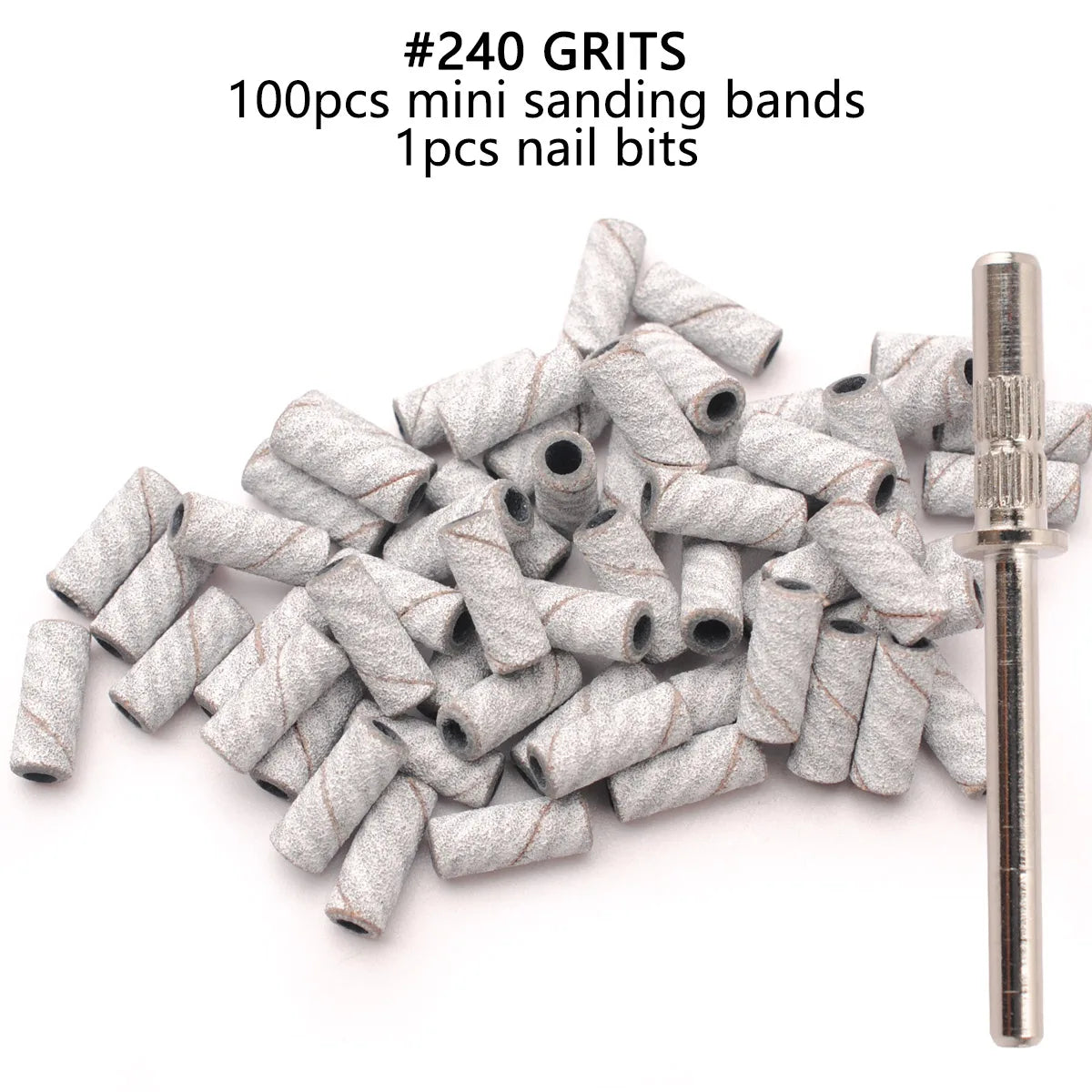 100pcs 3.1mm Mini Sanding Bands Kits Nail Drill Bits Mandrel Sets Electric Manicure Accessories Tool Dead Skin Remover - ima…