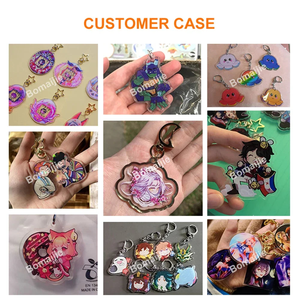 Custom Keychain Cartoon Acrylic Key Chain Photo Customized Anime Charms Hologram Clear Personalized Designer Car Keychains -…
