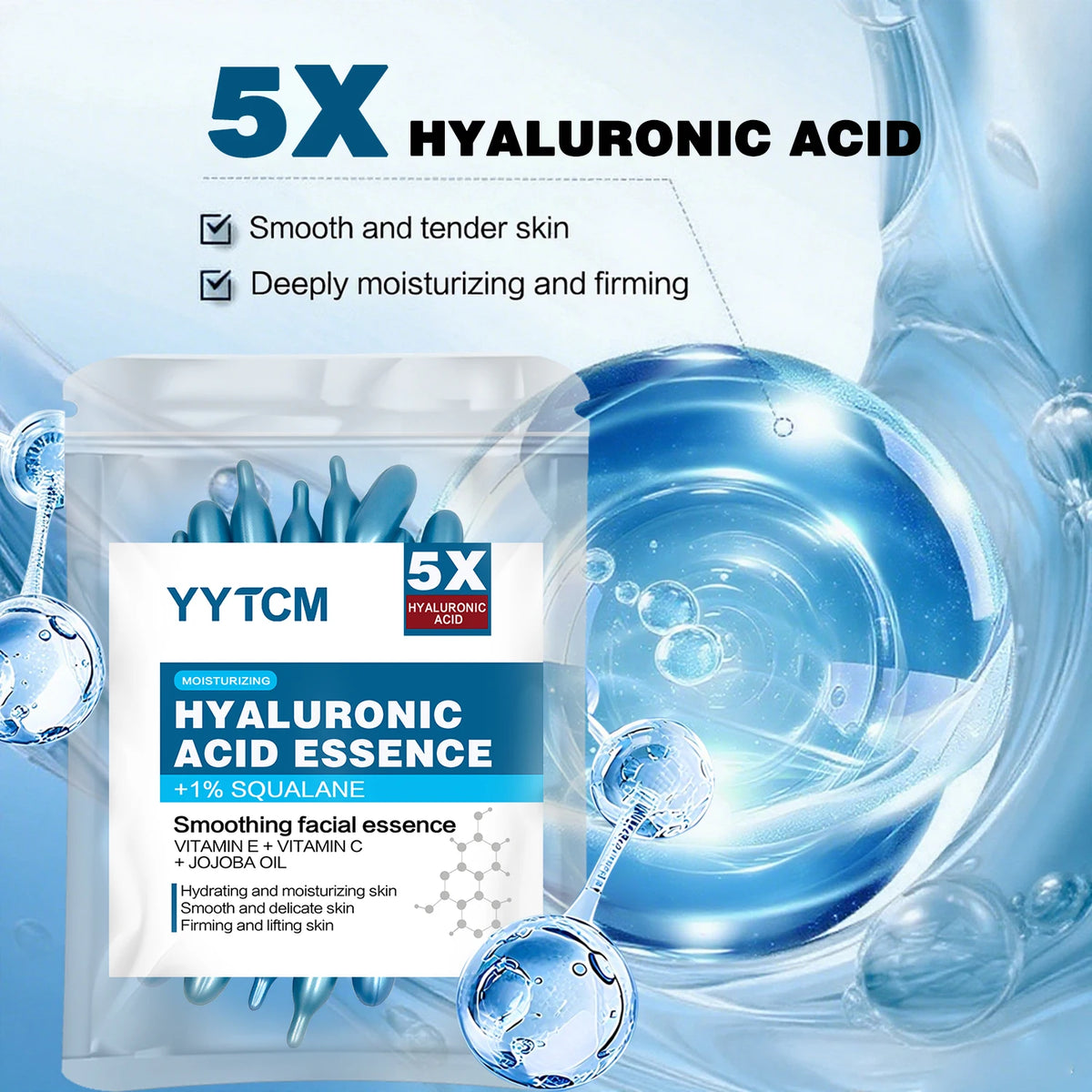 Hyaluronic acid deep moisturizing capsule essence, deep moisturizing and brightening skin essence (0.4gx30 capsules)/bag -1…