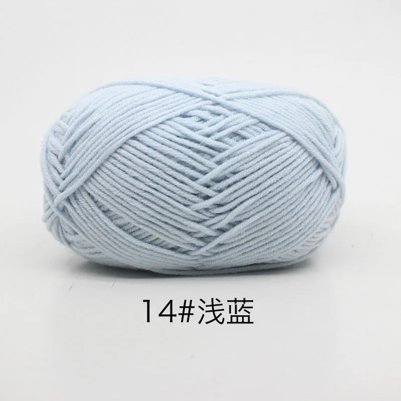 40-50g/Set 4ply Milk Cotton(80%) Knitting Yarn Needlework Dyed Lanas For Crochet Craft Sweater Hat Dolls At Low Price - imag…