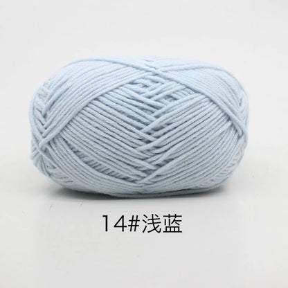 40-50g/Set 4ply Milk Cotton(80%) Knitting Yarn Needlework Dyed Lanas For Crochet Craft Sweater Hat Dolls At Low Price - imag…