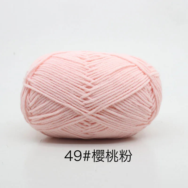 40-50g/Set 4ply Milk Cotton(80%) Knitting Yarn Needlework Dyed Lanas For Crochet Craft Sweater Hat Dolls At Low Price - imag…