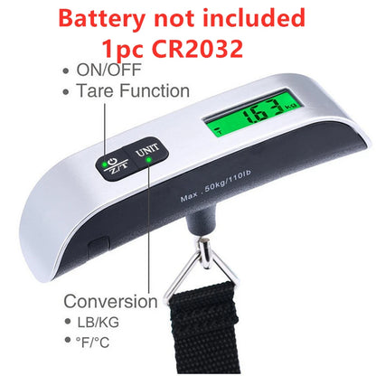 Portable Scale Digital LCD Display 110lb/50kg Electronic Luggage Hanging Suitcase Travel Weighs Baggage Bag Weight Balance T…