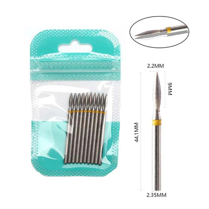 10pcs Diamond Milling Cutter Nail Drill Bits Set For Manicure Accessory Pedicure Eletric Machine Nail Bit Brush Burr Tools -…