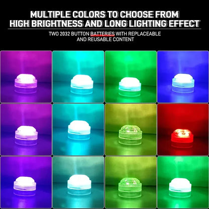 Wireless Adhesive LED Car Interior Ambient Light Remote Control Decor Auto Roof Foot Atmosphere Lamp Bicycle Tail Light - im…