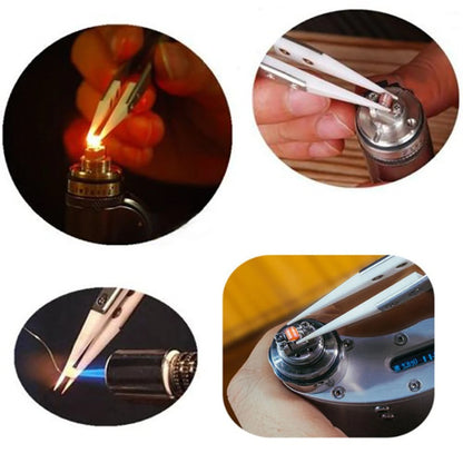 Ceramic Tipped Stainless Steel Tweezers Tips Heat Pointed Resistant Tweezer Electronic Soldering Tweezers Fine Pointed Tip -…