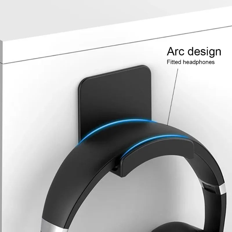 Universal Headphone Stand Adhensive Plastic Wall Mount Hanger Under Desk Headset Rack Holder Support for Gaming Earphone Bra…