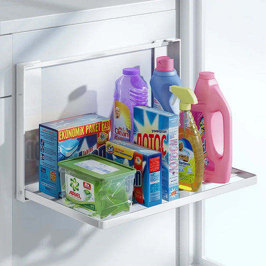 Magnetic Metal Washing Machine Side Shelf Space-saving Folding Clothes Rack No Punching Temporary Rack Simple Bathroom Shelf…