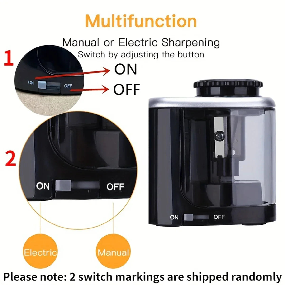 Electric Sharpener Assembly Desktop Automatic Pencil Sharpener Suitable To Pencils (6-8mm) for Students School Office Statio…
