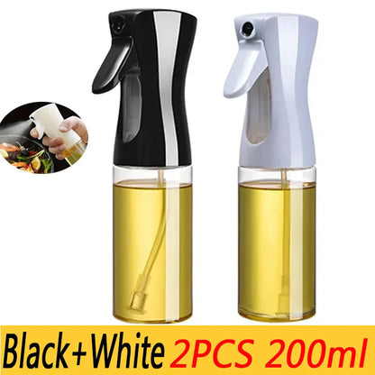 200/300/500ml Oil Spray Plastic Household Kitchen Oil Spray Bottle Or Oil Brush Nebulizing Mist Filling Cooking Dual Use BBQ…