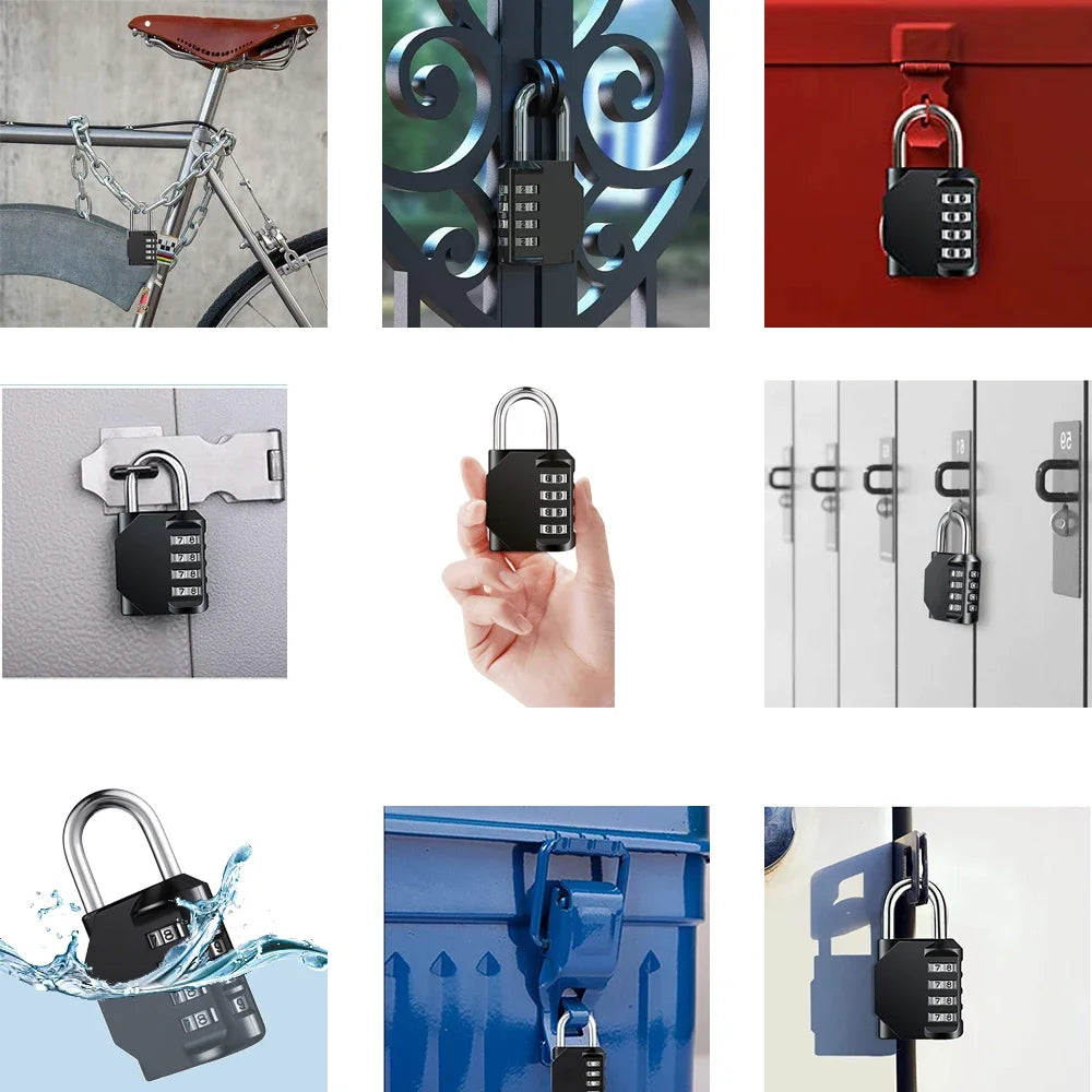 1pc Combination Lock Resettable 4 Digit Padlock with Combination Waterproof and Heavy Duty Combination Padlock Outdoor - ima…