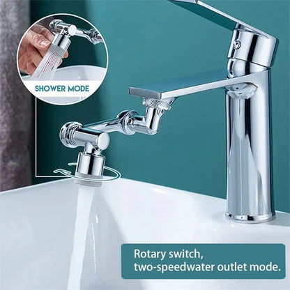1080° Rotatable Extension Faucet Sprayer Head 2 Spray Modes Universal Bathroom Tap Extend Adapter Aerator - image 3