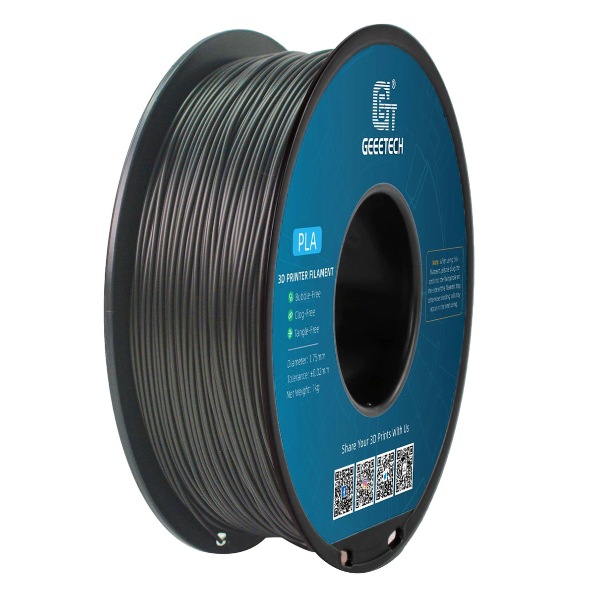 Geeetech 3d Printer Filament PLA PETG Plastic 1kg 1.75mm,Tangle-Free, 3d Printing Wire Materials, Black, White, Vacuum Packa…