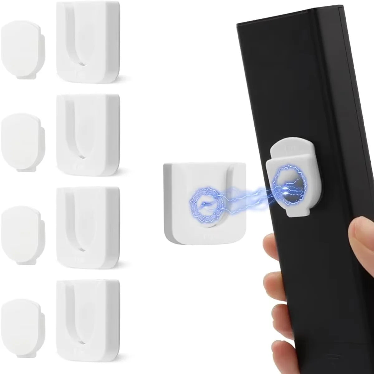 (1 Pairs) Strong Magnetic Remote Control Holder Wall Mount TV Remote Wall Mount Holder Hook Fan Remote Holder Magnetic Hooks…