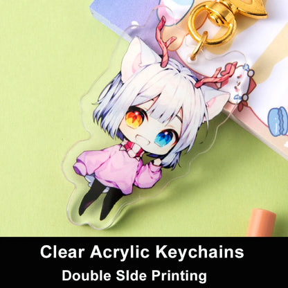 Personalized Keychains Designer Custom Cartoon Llavero Key Chain Photo Customized Anime Charms Hologram Clear Acrylic Key Ri…