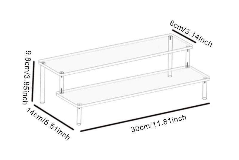 1-4 Tier Acrylic Display Stand Durable Display Rack For Cupcake Perfume Doll Transparent Trapezoidal Blind Box Storage Shelf…