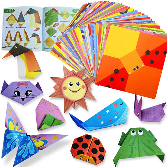 Origami Kit 30/96 Sheets Origami Paper Craft Guiding Book DIY Art Craft Projects Supplies for Beginners Children Kids Boys G…