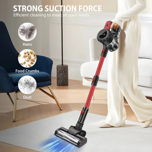 Cordless Stick Vacuum Cleaner,17000PA Cordless Vacuum Cleaner 8 in 1,Handheld Stick Vacuum with LED Light,3000mAh Battery