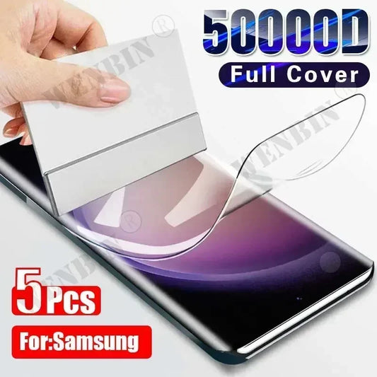 5Pcs Hydrogel Film For Samsung S26 S25 S24 S23 Ultra Plus S25 FE Full Cover Screen Protector For Samsung A56 A55 A36 A35 A26…