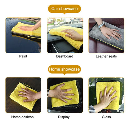 SEAMETAL Microfiber Car Washing Towel 400GSM Double-Sided Coral Velvet Clean Towels High Water Absorption Car Wash Drying Cl…