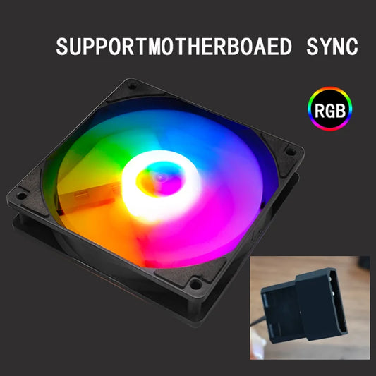 Manmu Fetival Pormotion 120mm Computer Fan Rainbow RGB/ High Cooling Performance Gaming PC Fan - image 2