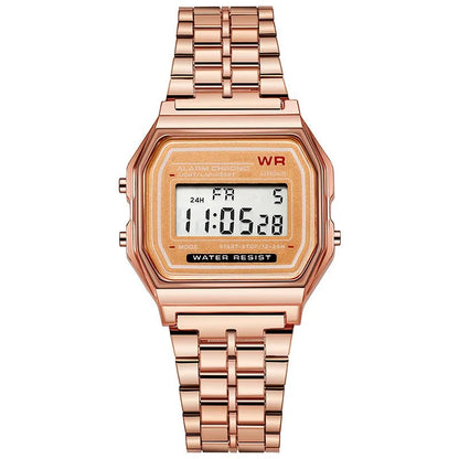 Luxury Rose Gold Women Watches Electronic Digital Display Retro Style Clock Men's Relogio Masculin Reloj Hombre homme - imag…