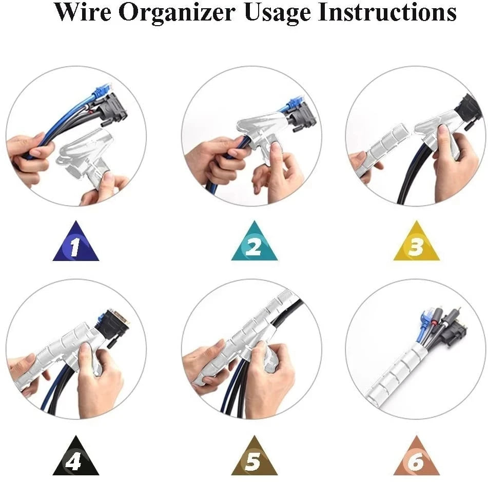 2M/1M Flexible Spiral Cable Wire Protector Cable Organizer Computer Cord Protective Tube Clip Organizer Management Tools 16/…