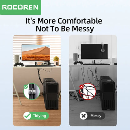 Rocoren Cable Organizer Wire Winder USB Cable Management Charger Protector For Phone Mouse Earphone Cable Holder Cord Protec…