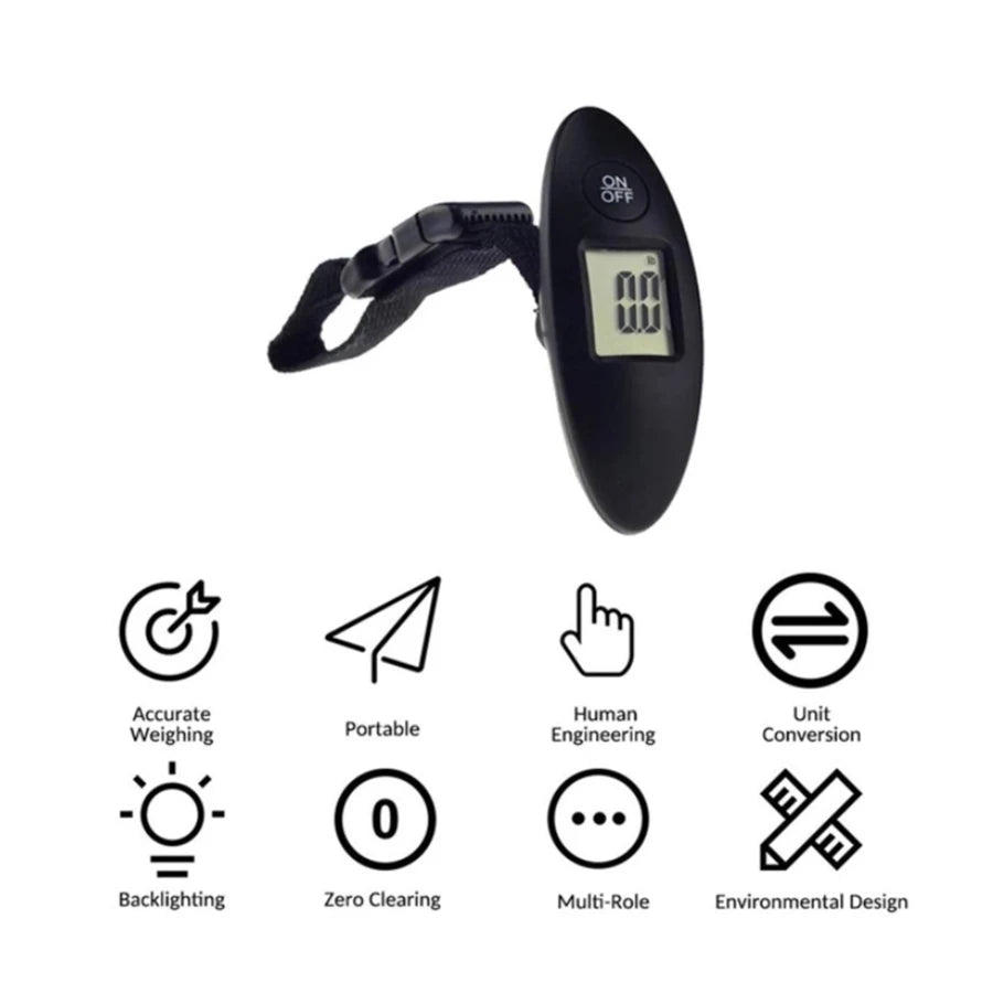 40kg/100g Portable Luggage Scale High Precision Travel Digital Hanging Scales With Webbing Belt LCD Digital Electronic Lugga…