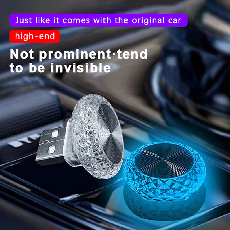 Portable Car USB Ambient Light Mini LED Decorative Atmosphere Lamps For Auto Interior Environment Light Computer Light Plug…